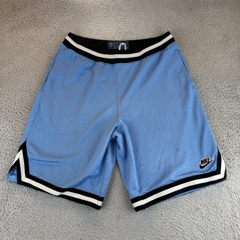 Nike Mens Large Blue Supreme Court Mesh Basketball Shorts Baggy Y2k